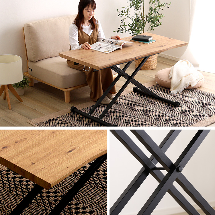 昇降式テーブル リフティング デスク センターテーブル 高さ調節 ガス