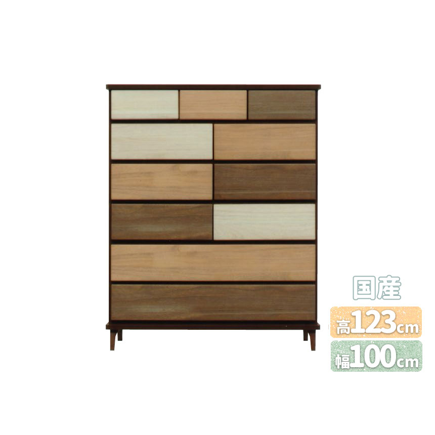 mk-33644 幅100cm6段 F チェスト タンス 背面仕上げ 収納家具 整理 