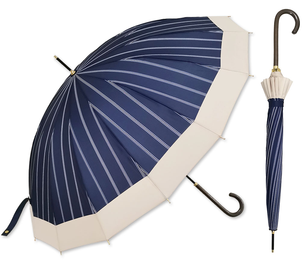 傘 レディース 16本骨 おしゃれ 長傘 超撥水 晴雨兼用 雨傘 55cm 