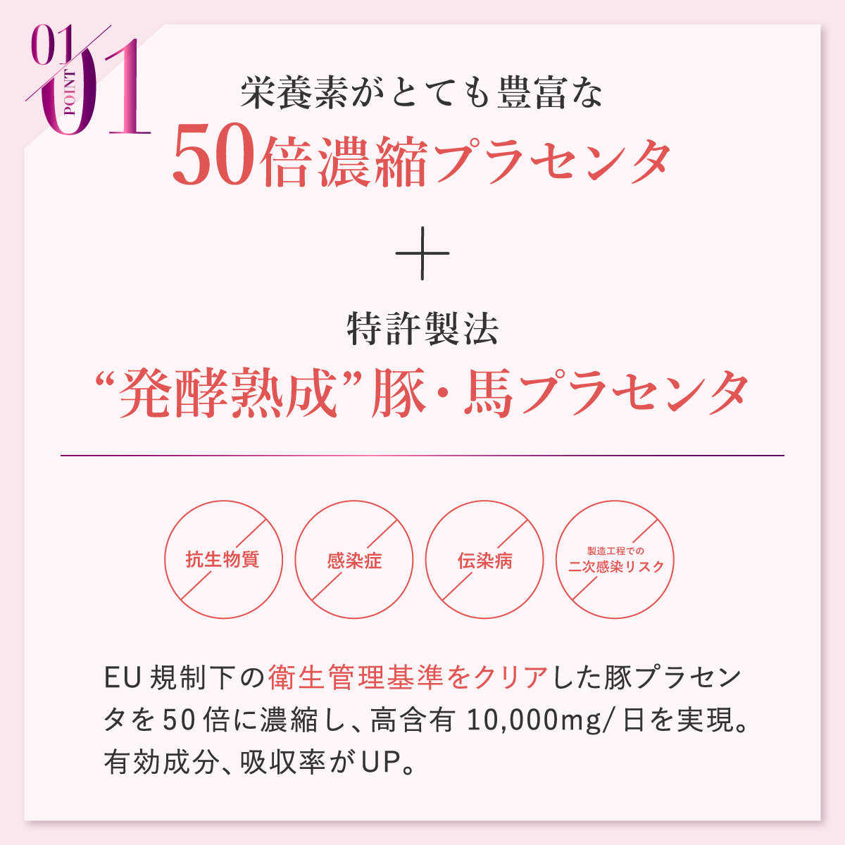 プラセンタ サプリ 飲む美容 超低分子ヒアルロン酸 50倍濃縮プラセンタ10,000mg/日 セラミド PUREHADA 2個セット 一日2粒目安｜growth-cv｜08