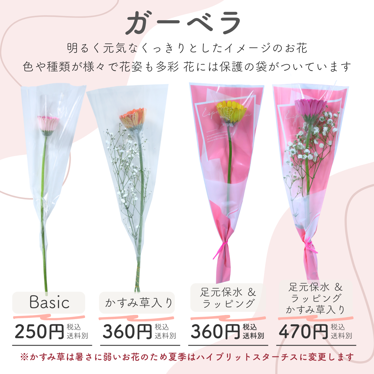 ガーベラの一輪ブーケ 