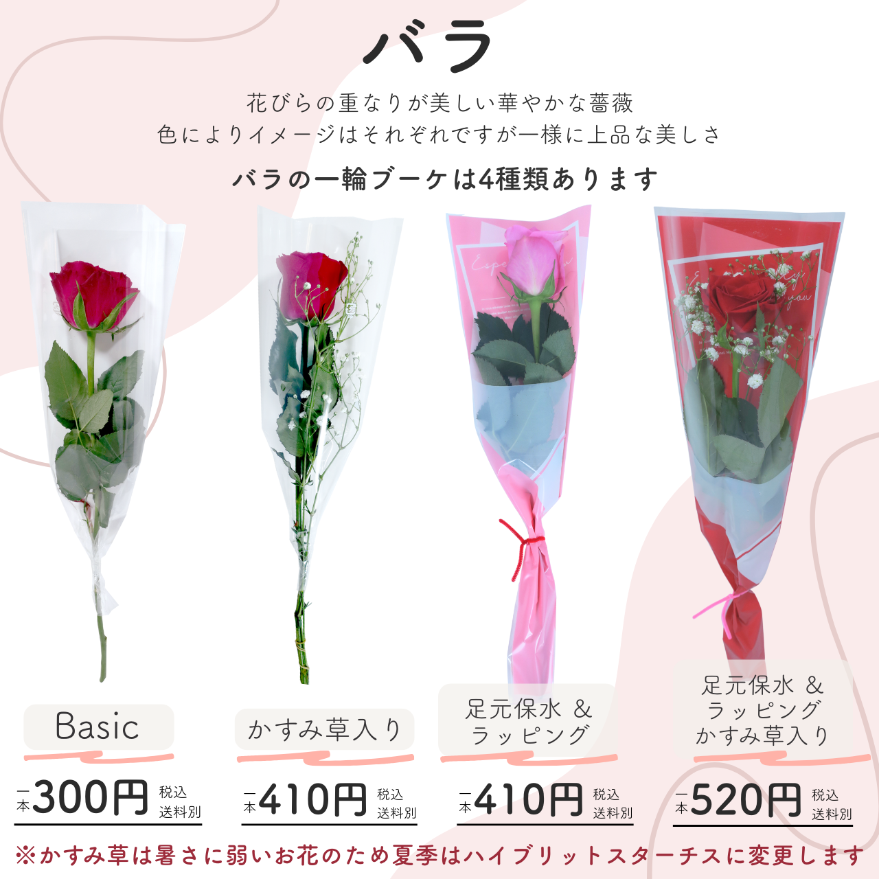 花 卒園 卒業 バラの一輪 ブーケ 足元保水&...の詳細画像2
