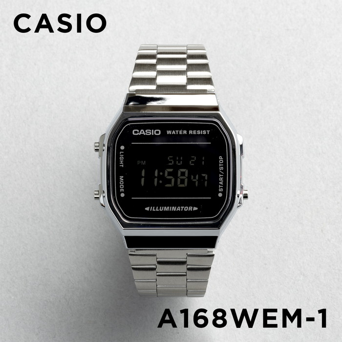 並行輸入品 腕時計 メンズ レディース カシオ CASIO 安い デジタル メタル 日付 チープカシオ チプカシ 10年保証 日本未発売 スタンダード STANDARD A168WEM｜gryps｜02