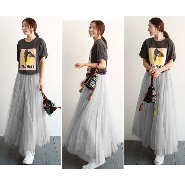 スカート ロングスカート お花見 レディース チュールスカート マキシ