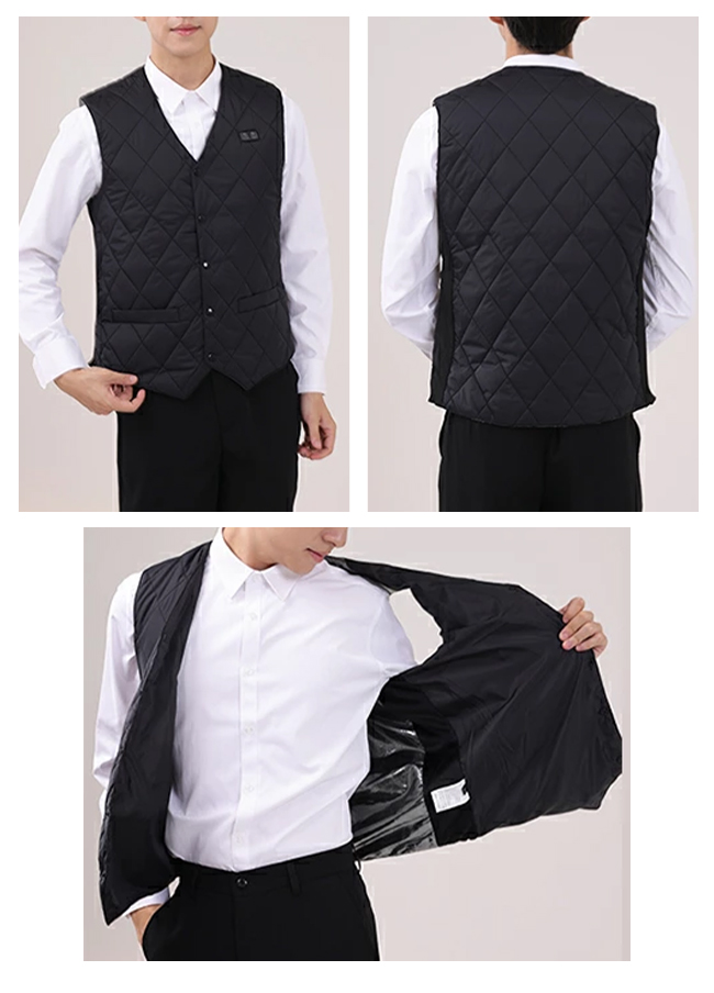 電熱ベスト インナー 薄型 ビジネススタイル 16エリアヒーター USB充電