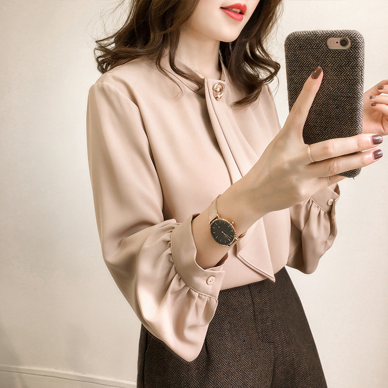OHGA LADY ベージュ ブラウス ブラウス トップス レディース 無地 シンプル ベージュ オフィス