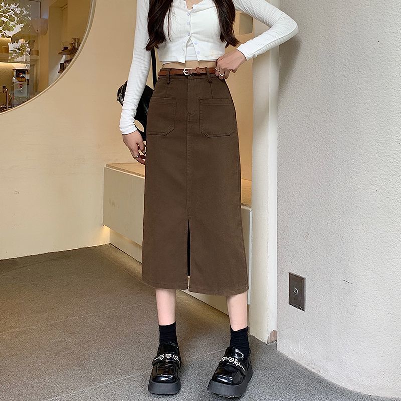 カーゴスカート タイトスカート ロング丈 スカート ストレート