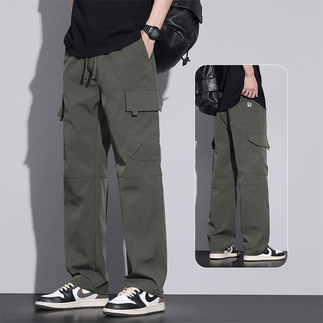 カーゴパンツ メンズ カジュアルパンツ ロングパンツ ウエストゴム ストレート ポケット付き カジュアル ゆったり リラックス 落ち感 トレンド シンプル 爆買 | ブランド登録なし | 03
