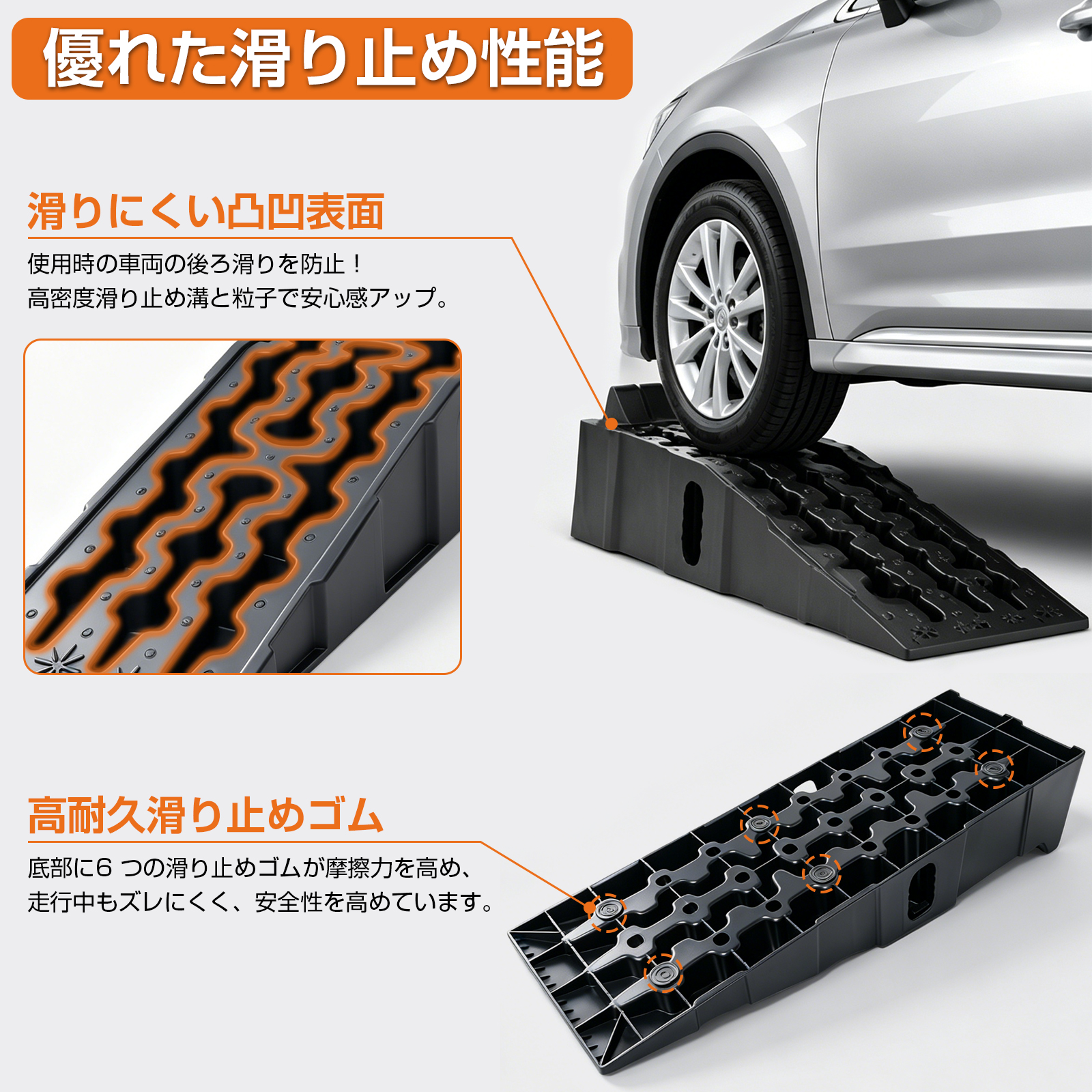 カースロープ 高さ17cm ハイリフト 2個セット 耐荷重7t ワイド 幅広