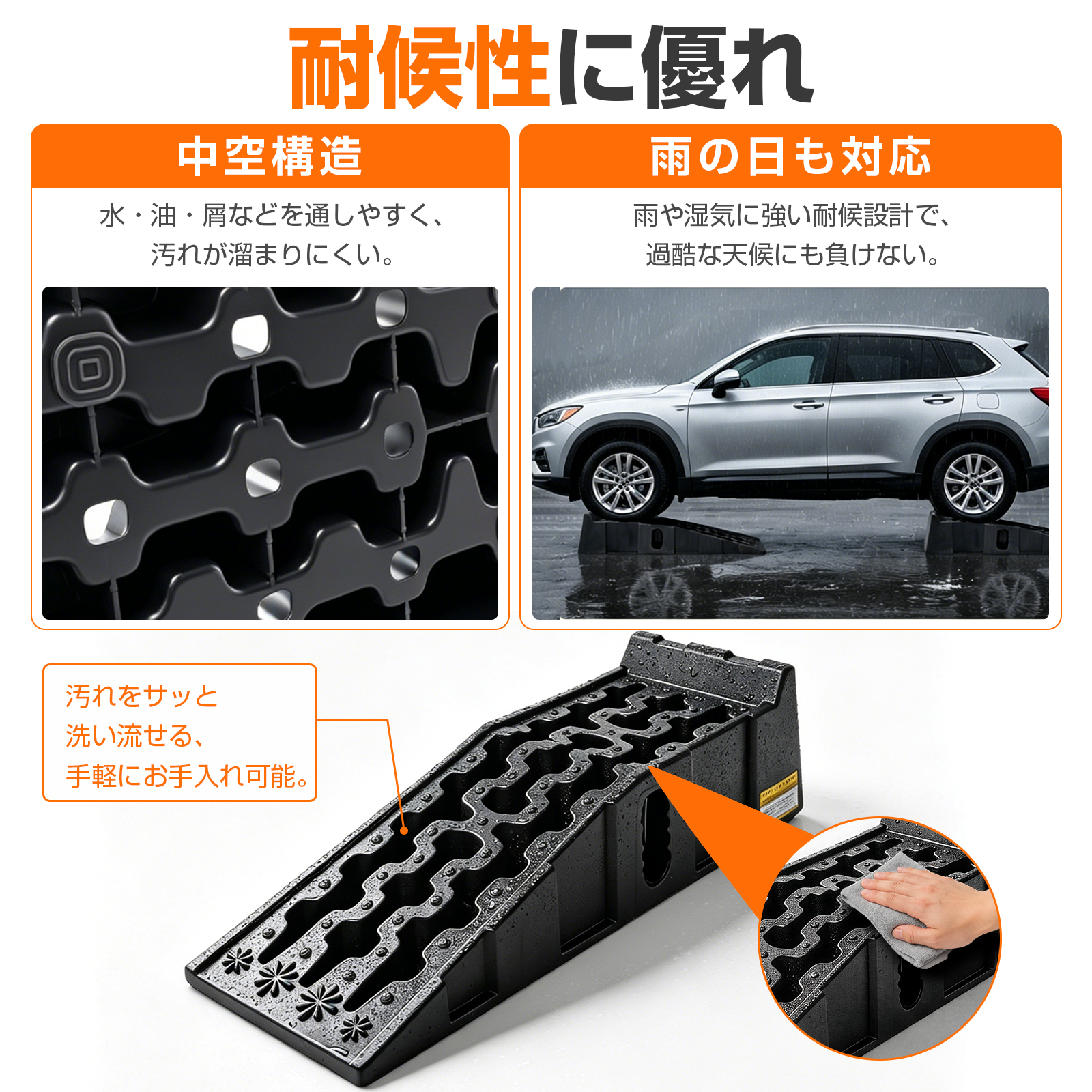 カースロープ 高さ17cm ハイリフト 2個セット 耐荷重7t ワイド 幅広