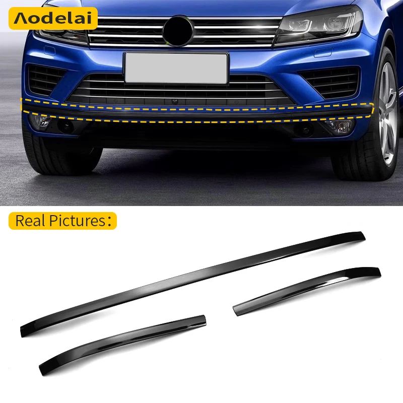 並行輸入品 フロントバンパーウィンドウトリム ブラックグリル 外装カスタムアクセサリー ドアトリム VWトゥアレグ11-18_6