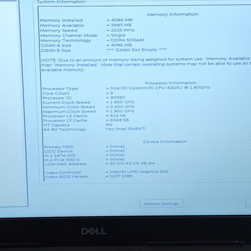ジャンク品 DELL Inspiron 3583 ジャンクPC ジャンクパソコン 保証無し OS無し ACアダプタ付属 | DELL | 01