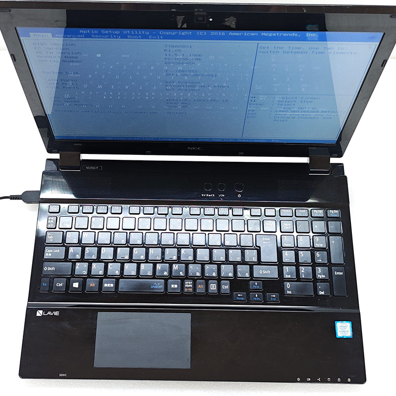 美品◇NEC LAVIE NS350HAW-Y intle i3ノートパソコン LaVie NEC LAVIE NS350シリーズ Core i3-5005U / メモリ8GB SSD256GB