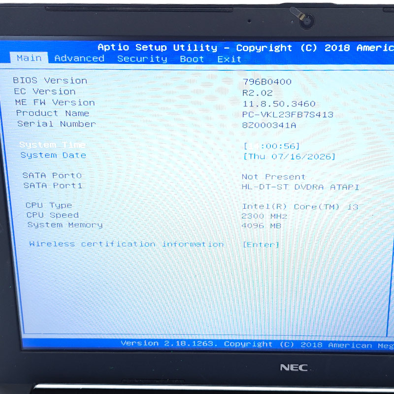 ジャンク品 NEC PC-VKL23FB7S413 ジャンクPC ジャンクパソコン 保証無し OS無し ACアダプタ付属 | VersaPro | 01