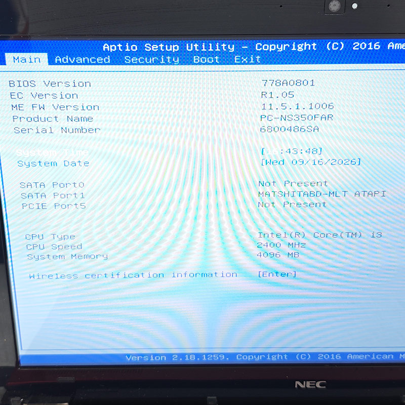 ジャンク品 NEC LAVIE PC-NS350FAR ジャンクPC ジャンクパソコン 保証無し OS無し ACアダプタ付属 | LaVie | 01