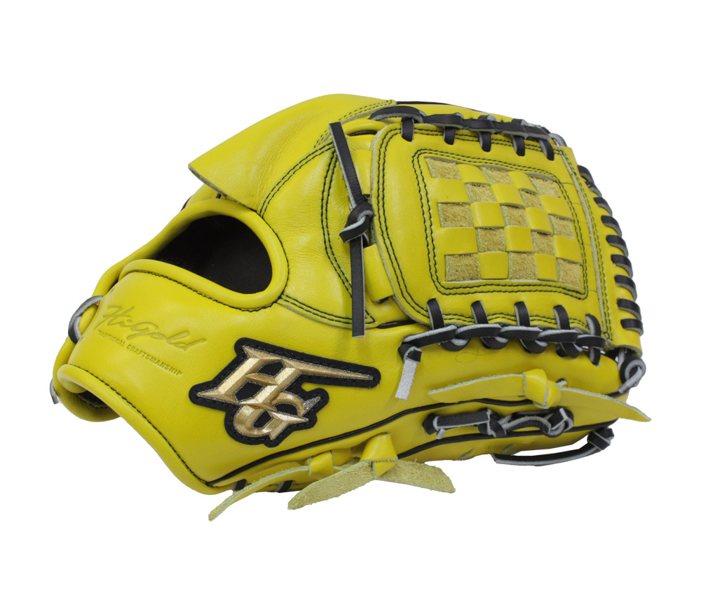 軟式グローブ　投手用　ハイゴールド(イエロー) 己極 ハイゴールド 軟式グローブ OKG-9101 SRレモンイエロー 投手用