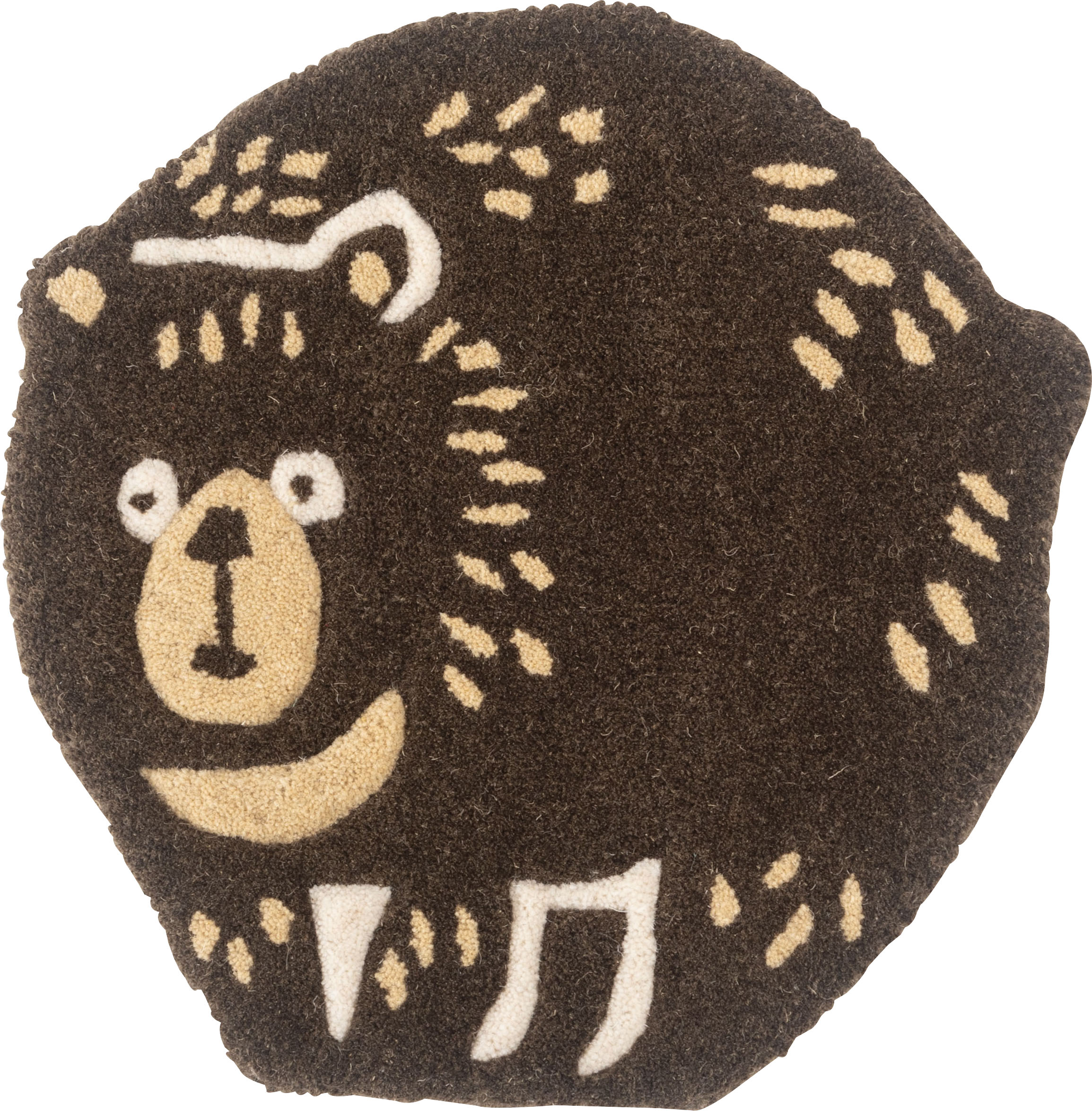 アニマルシートクッション 動物デザイン （ねこ・ふくろう・ひつじ・くま） ウール コットン チェア ベンチ 椅子 イス キャラクター かわいい おしゃれ |  | 04