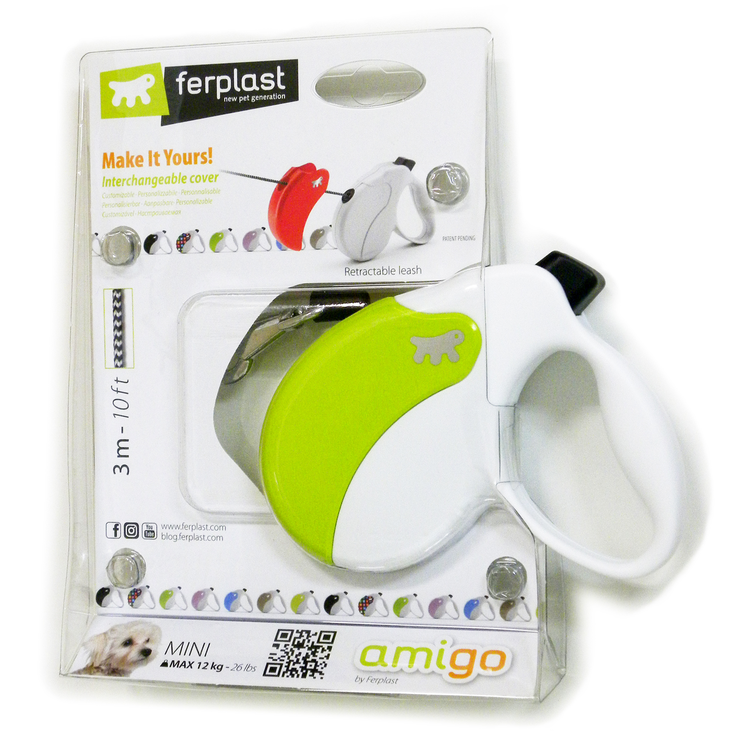 犬用リード 伸縮リード アミーゴ コード MINI AMIGO CORD コード3m イタリアferplast社製｜gtsc｜02