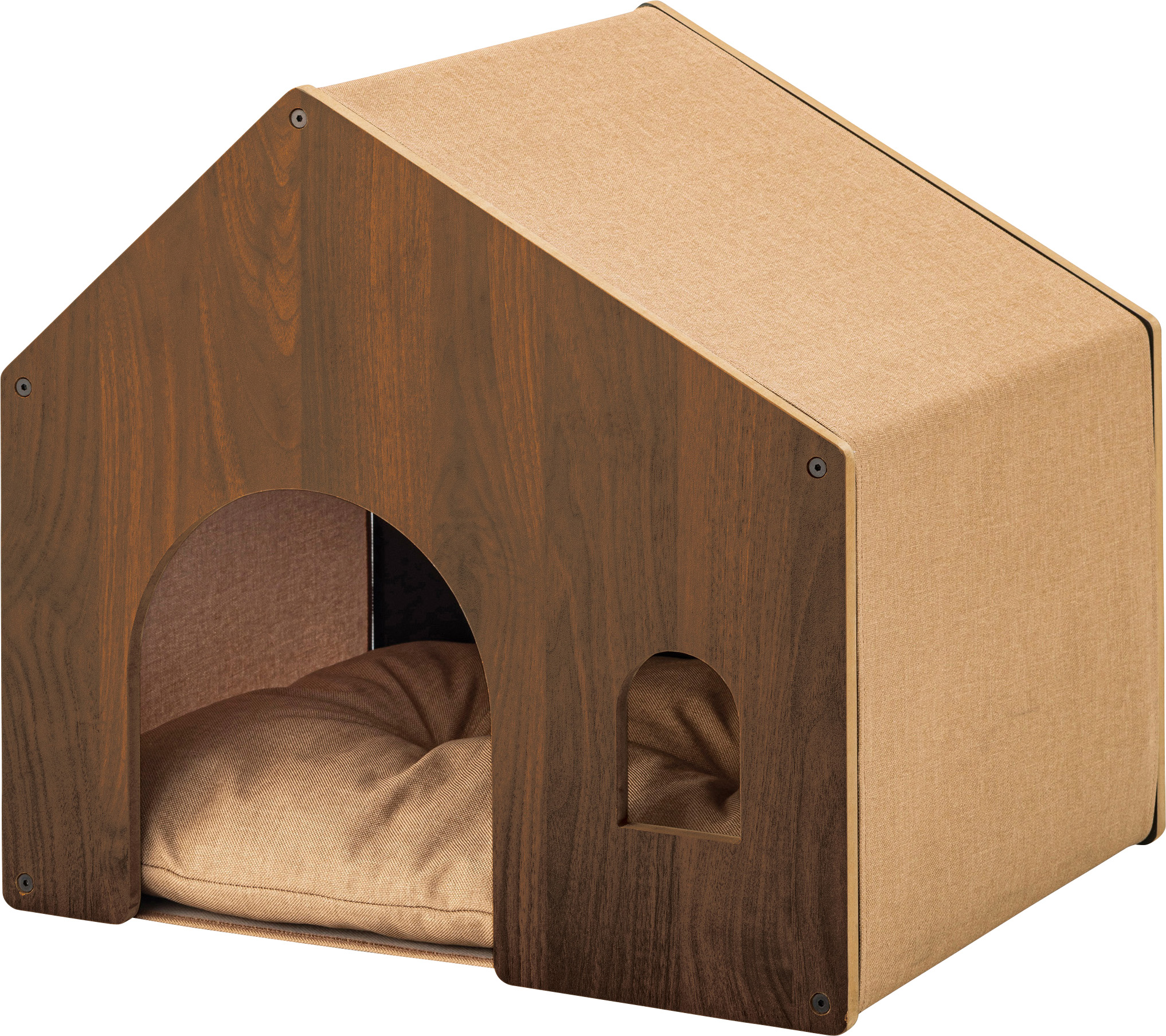 ペットハウス ペットベット 犬 猫 ペット クッション付き 屋根付き 天然木 木製 かわいい 収納 犬用屋内ハウス｜gtsc｜02