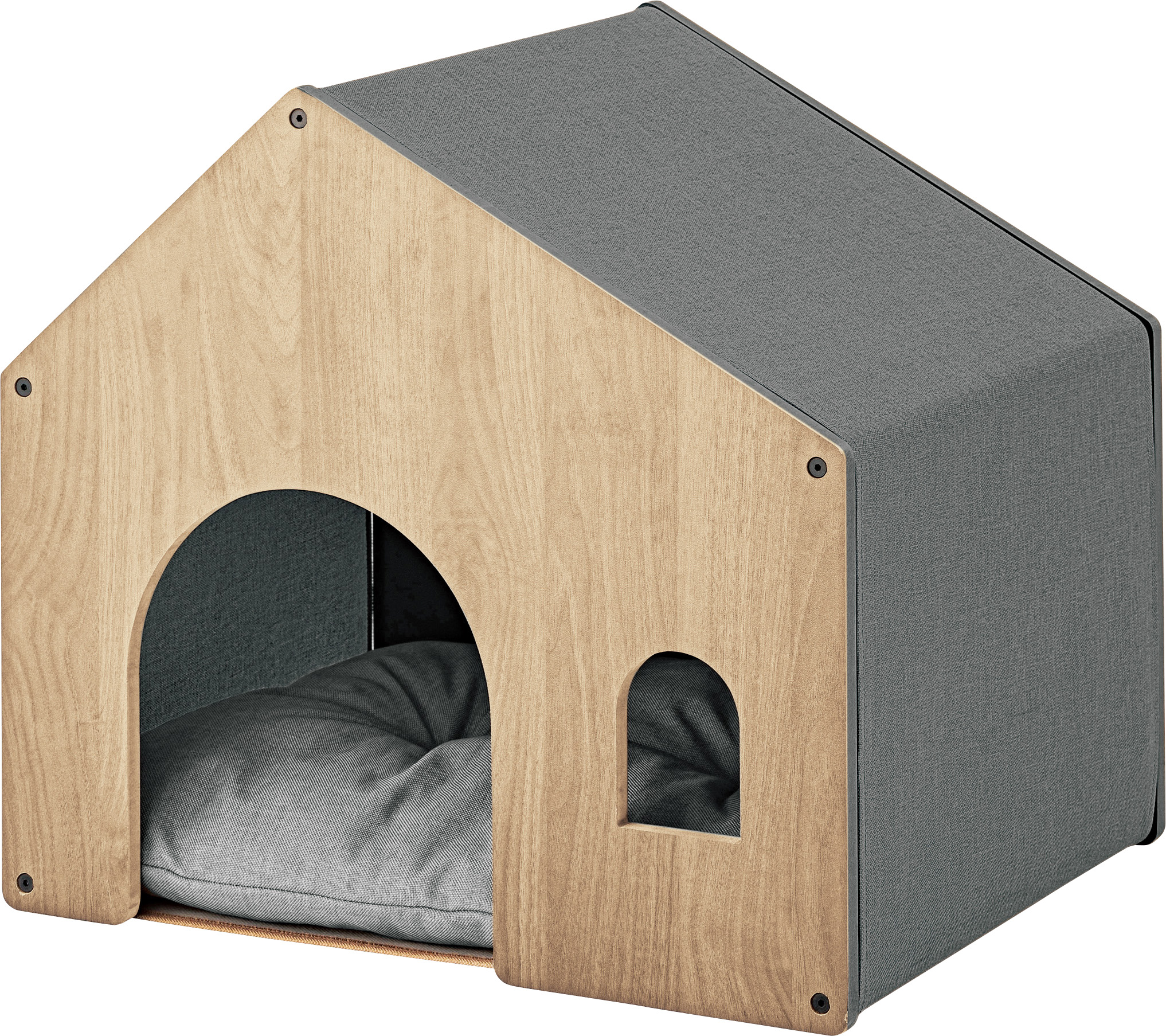 ペットハウス ペットベット 犬 猫 ペット クッション付き 屋根付き 天然木 木製 かわいい 収納 犬用屋内ハウス｜gtsc｜03