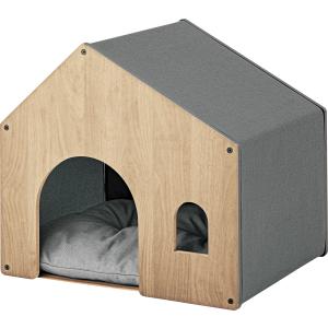 ペットハウス ペットベット 犬 猫 ペット クッション付き 屋根付き 天然木 木製 かわいい 収納 ...