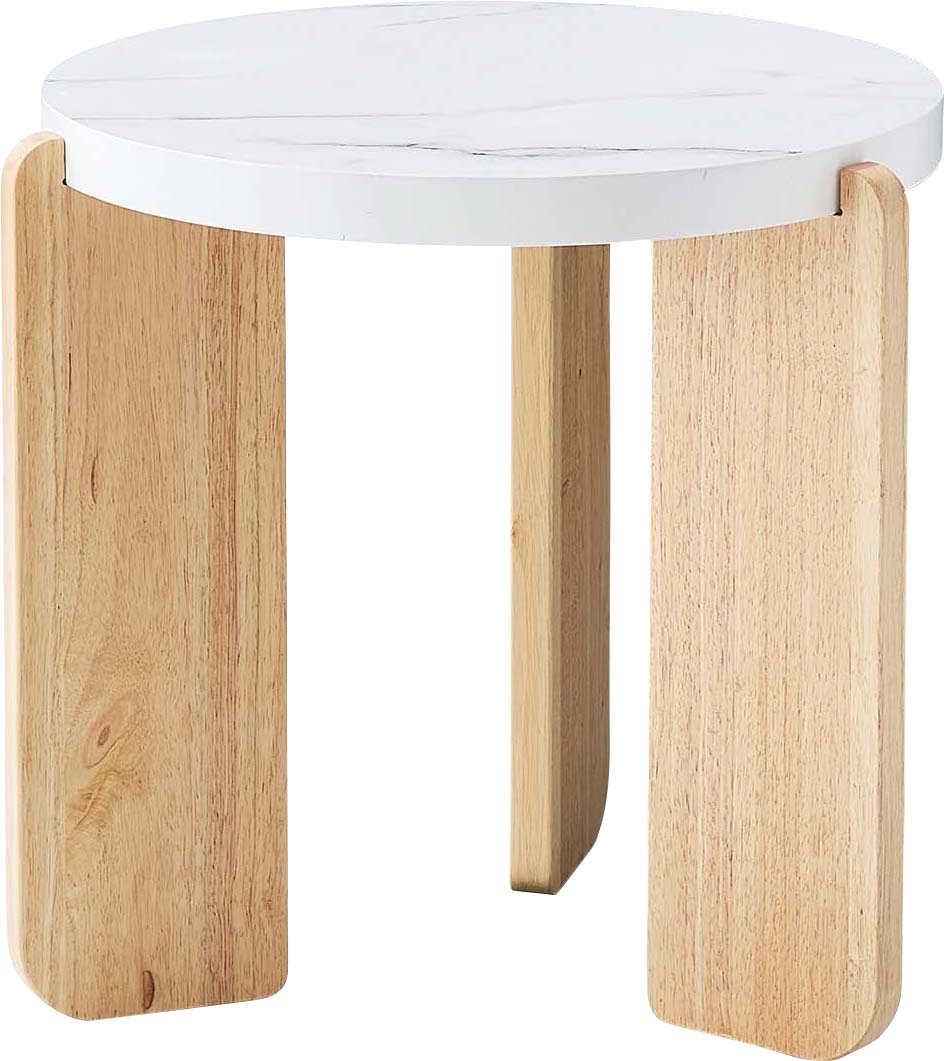 ラウンドテーブル （Sサイズ） 高さ50cm 大理石調 石目調 天然木 シンプル コーヒーテーブル ソファテーブル センターテーブル サイドテーブル  北欧 ナチュラル |  | 02