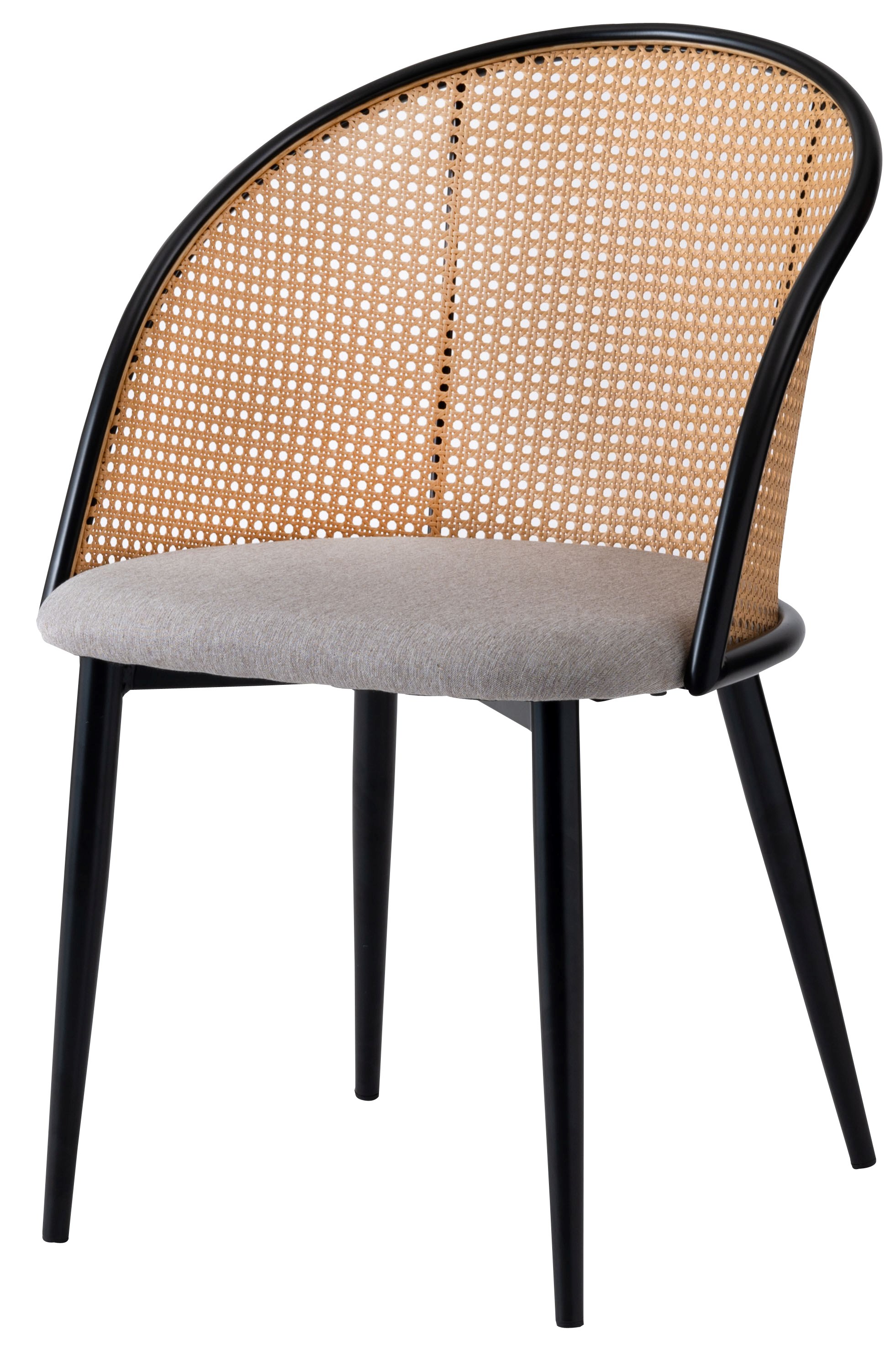 ダイニングチェア 椅子 （2脚セット） semicircleタイプ ナチュラル ラタン調 ファブリック 布地 スチール 背もたれ アームレス アジアン シンプル |  | 01