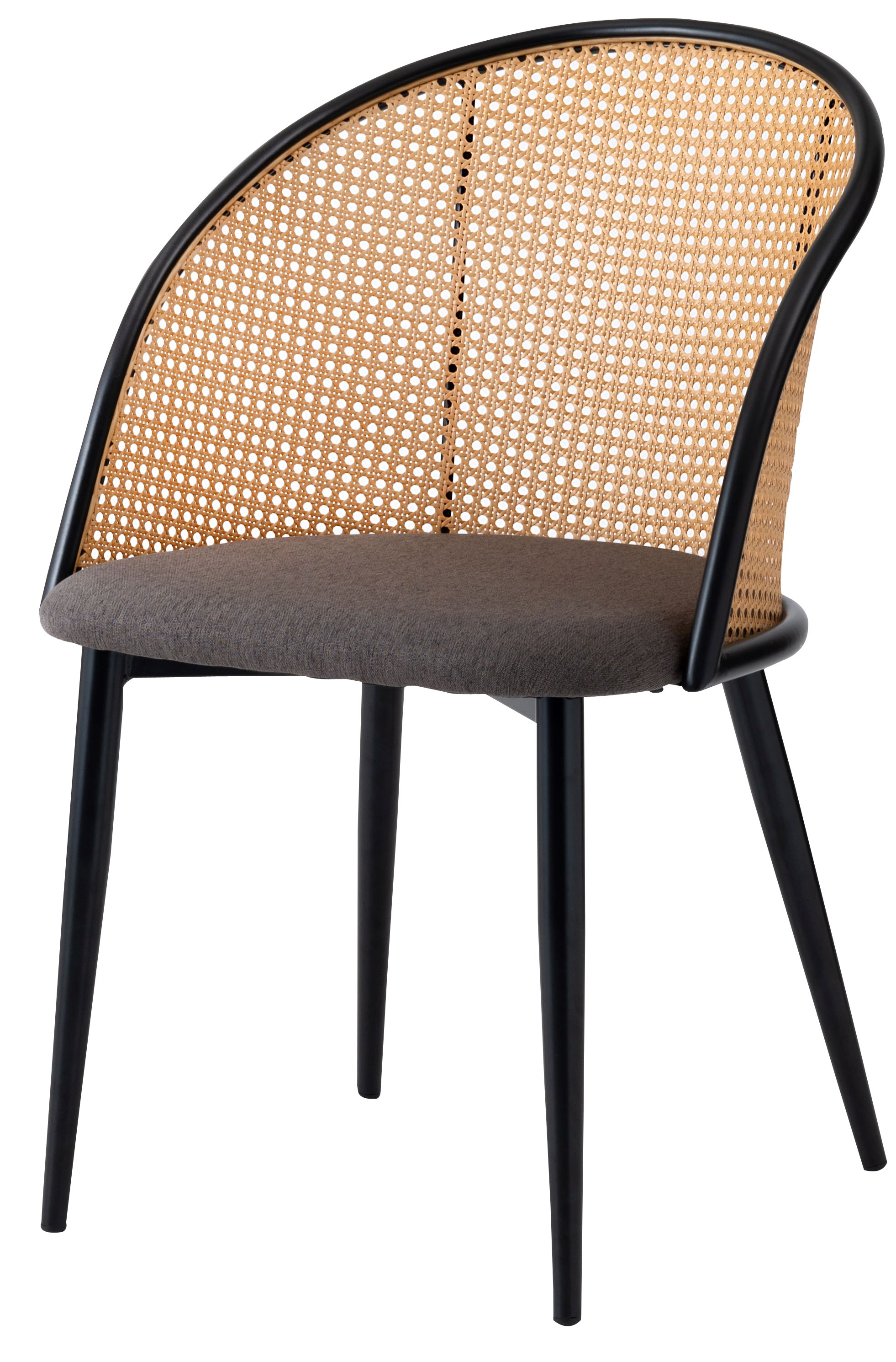 ダイニングチェア 椅子 （2脚セット） semicircleタイプ ナチュラル ラタン調 ファブリック 布地 スチール 背もたれ アームレス アジアン シンプル |  | 02