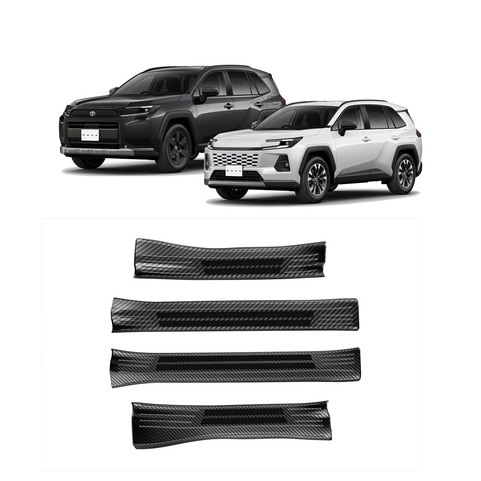 新型 RAV4 60系 パーツ スカッフプレート サイドステップ 内側 