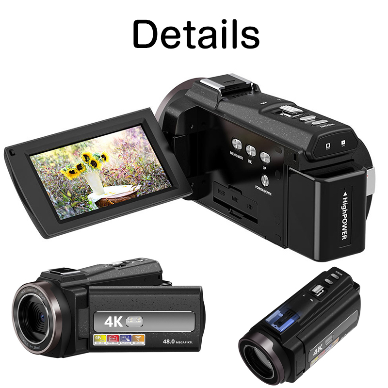 ビデオカメラ DVビデオカメラ4K WIFI機能 vlogカメラ4800万画素16倍 