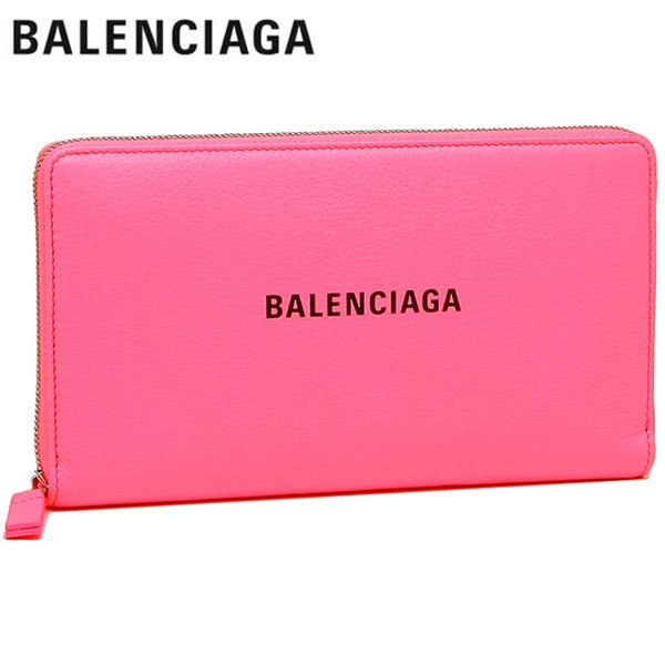 BALENCIAGA バレンシアガ 長財布 ラウンドファスナー ピンク