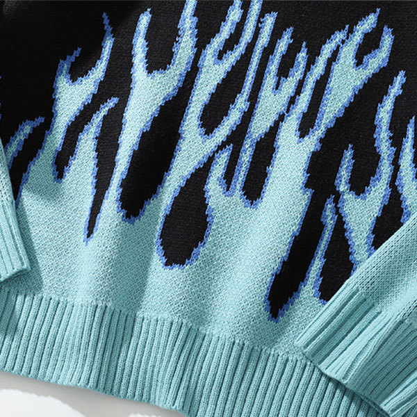 レディース ストリート 炎 原宿系 ニットセーター : plumber - 通販