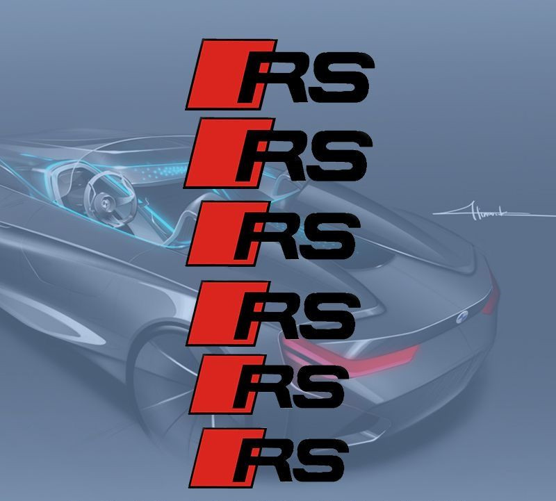 Audi Sport ブレーキ キャリパー ステッカー 黒文字 アウディ スポーツ R/RS R8 Q TTRS｜guddodexiru｜07