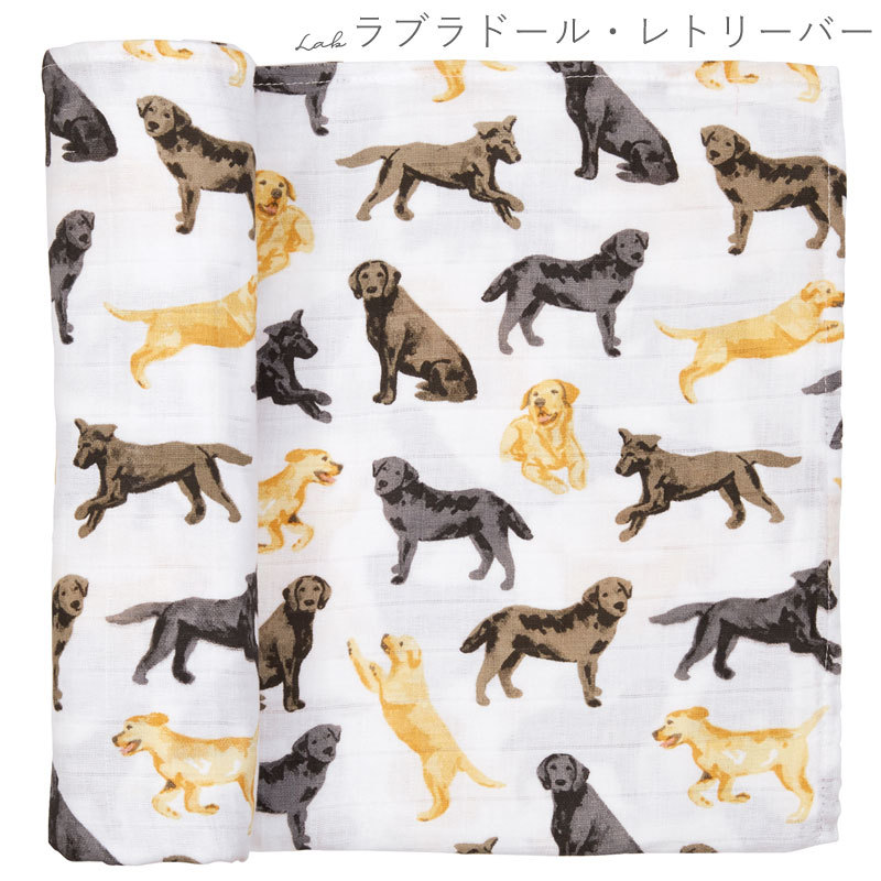 【販売終了】マッドパイ Mud Pie モスリン スワドル ブランケット ( ガーゼ ブランケット 薄手 愛犬 犬柄 おくるみ ギフト ) | Mud Pie | 02