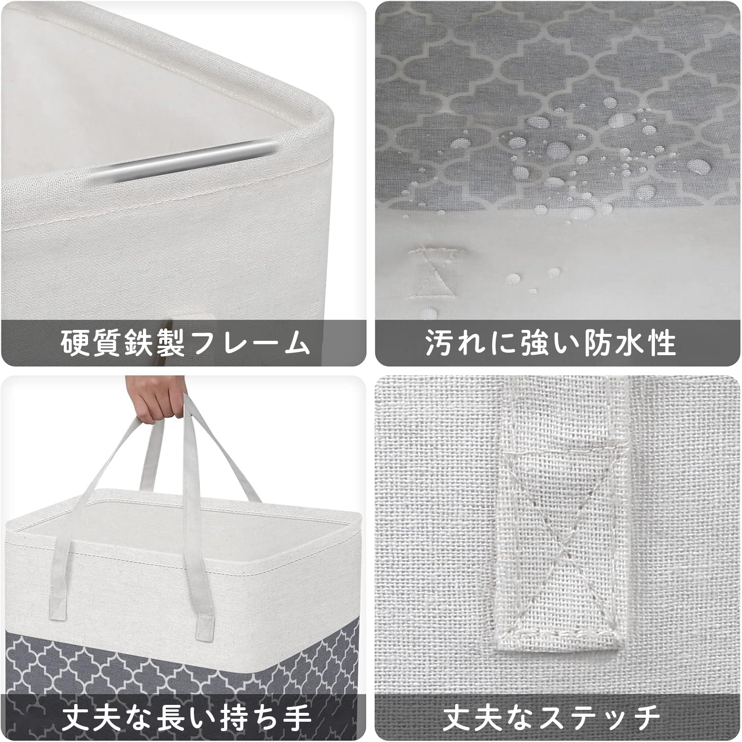 Panos パノス  ランドリーバッグ スクエア型 ランドリーバスケット ストレージバスケット ランドリーバッグ ランドリーボックス 折りたたみ 洗濯カゴ 持ち手付き 洗濯物入れ 大容量 収納ボックス 布 収納バスケット おしゃれ 北欧 おもちゃ収納 買い物かご