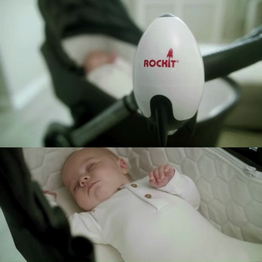 ロキット ポータブル ベビーカー ロッカーの揺れで眠る赤ちゃん