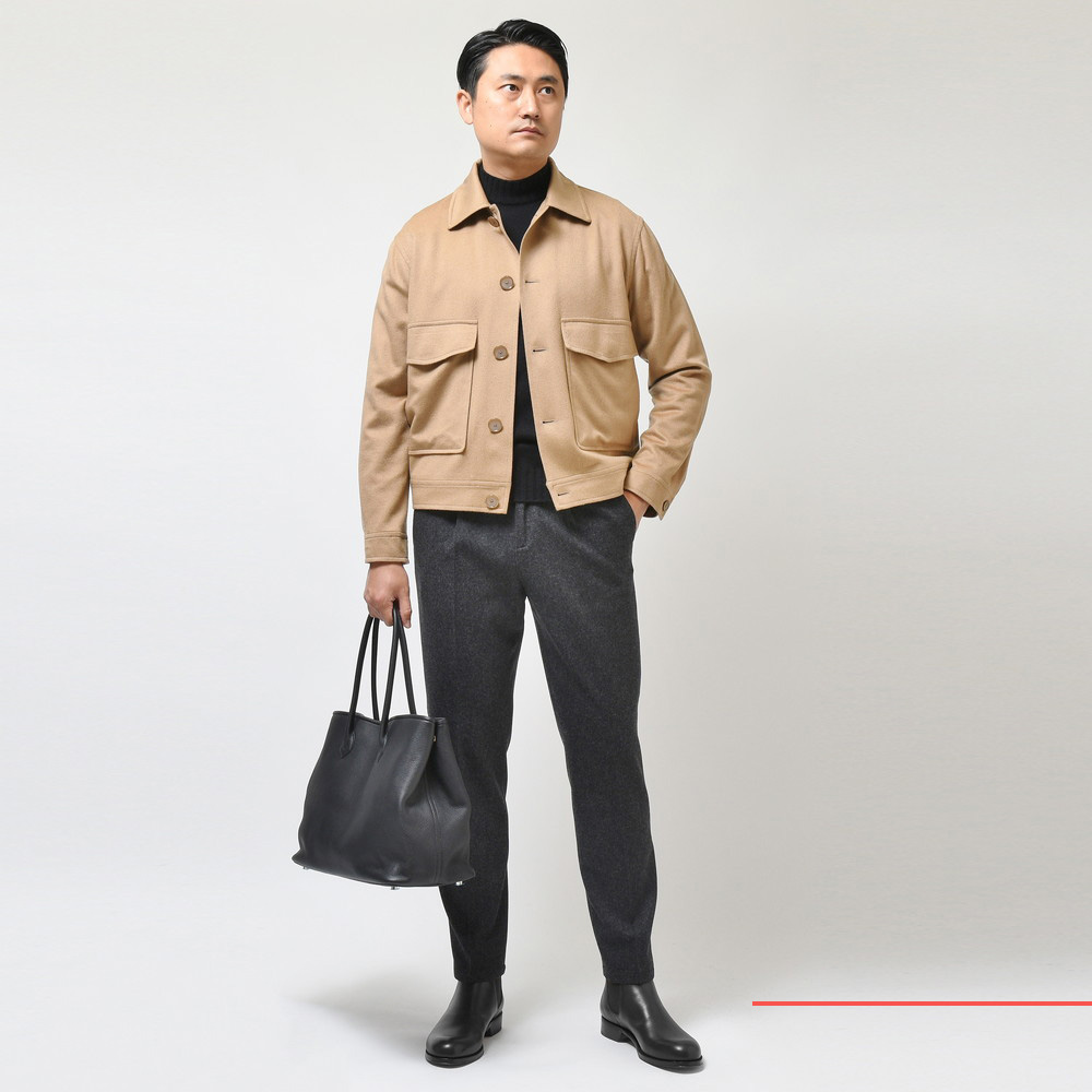 TAGLIATORE（タリアトーレ）カシミアフランネルソリッドショート
