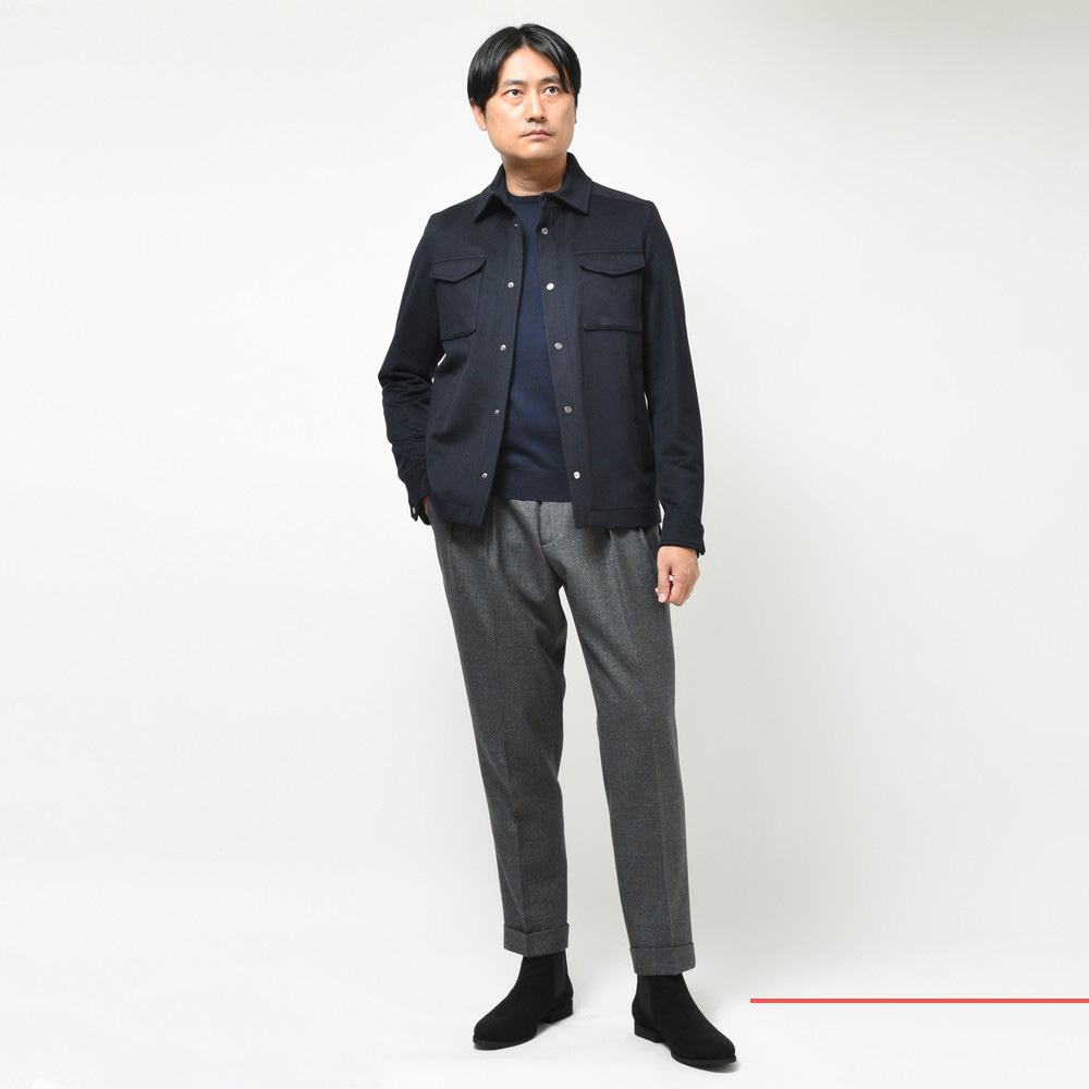 HERNO（ヘルノ）ウールカシミアフランネルCPOシャツブルゾン GI000312U 