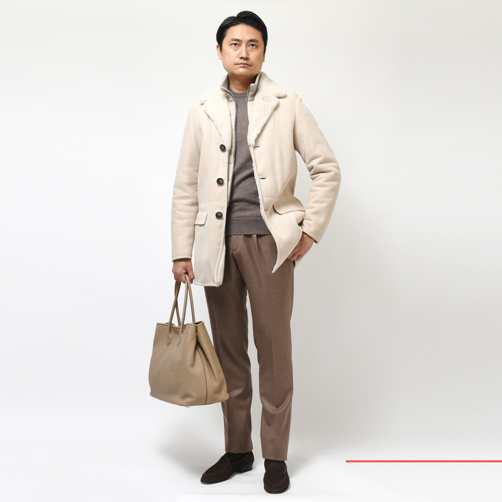 HERNO（ヘルノ）ムートンランチコート(デタッチャブルスタンドカラー