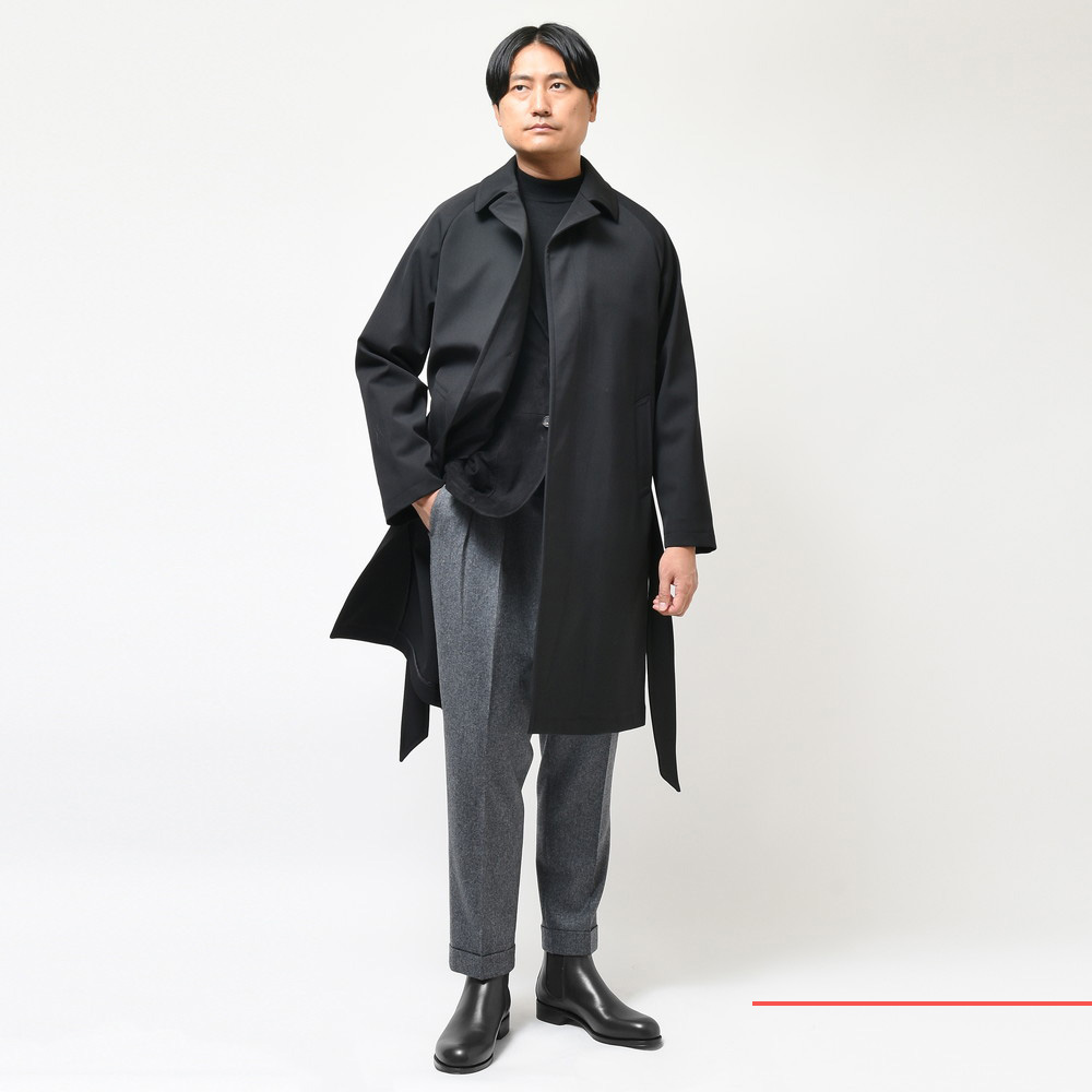 完動品 TAGLIATORE（タリアトーレ）SALOMONサロモン ウールポリエステルストレッチギャバジンベルテッドバルカラーコート 150094 14136002054 【1645602889】(58080円)