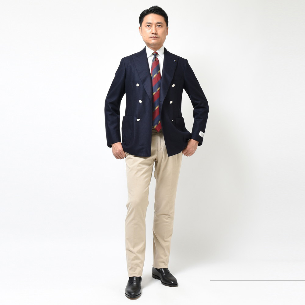 Belvest（ベルベスト）SUPER100'sウールサキソニーソリッド6Bダブル