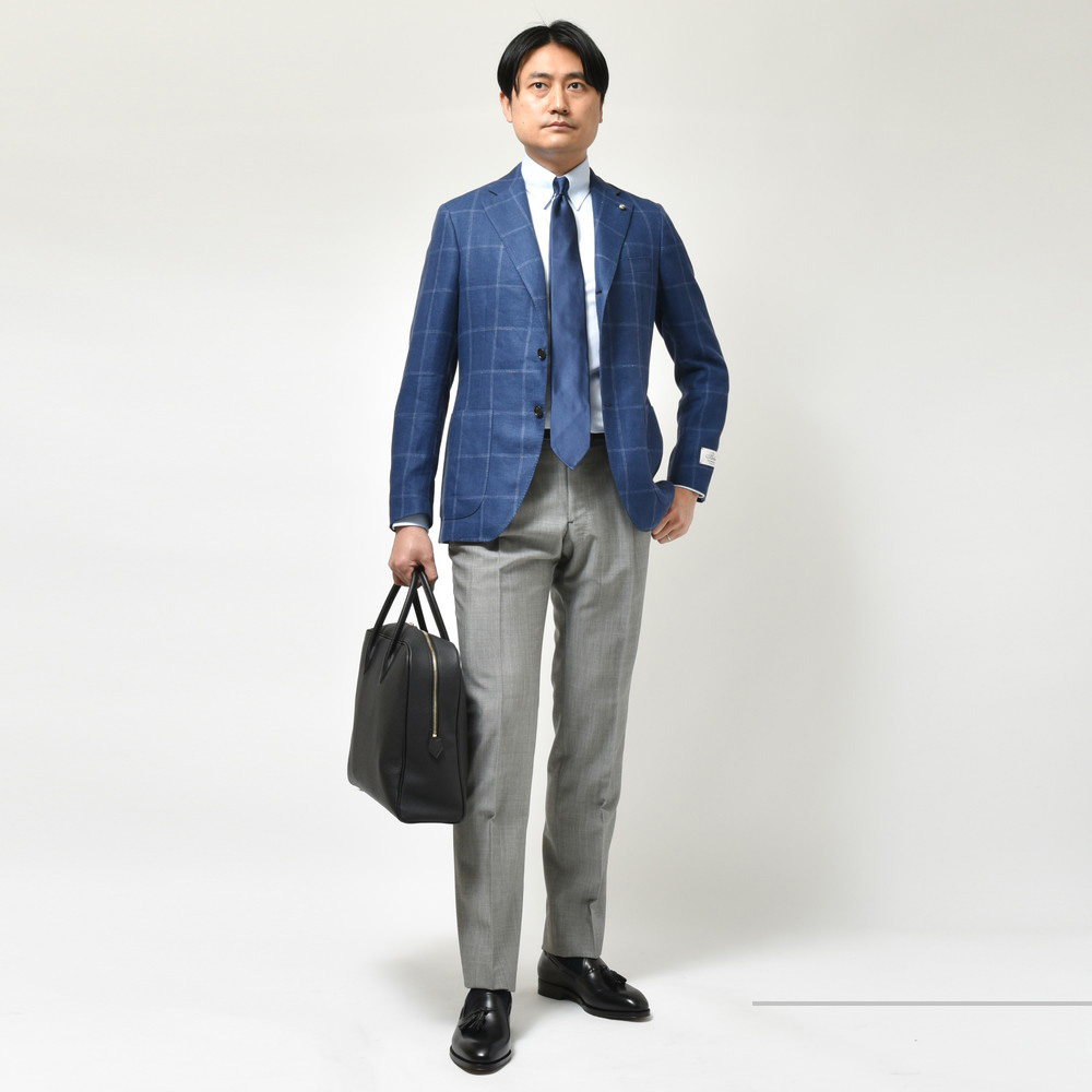 Belvest（ベルベスト）リネンウールヘリンボーンオーバーペーン3B 