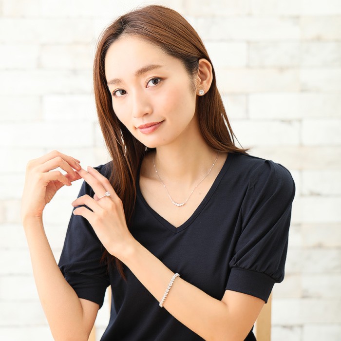 5Cブレスラ gulamu jewelry 計5カラット テニスブレスレット ハート