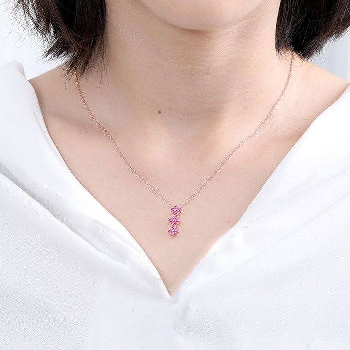 2way 最新作売れ筋が満載 ハート クローバー ルビー ネックレス レディース 変形 シルバー 誕生日 ゴールド クリスマス プラチナ仕上 記念日 プレゼント 女性