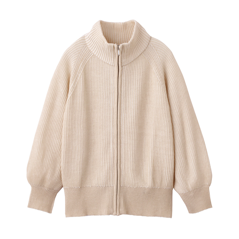 GUNZE（グンゼ） リブ編みニット ブルゾン 秋 冬 レディース ゆったり