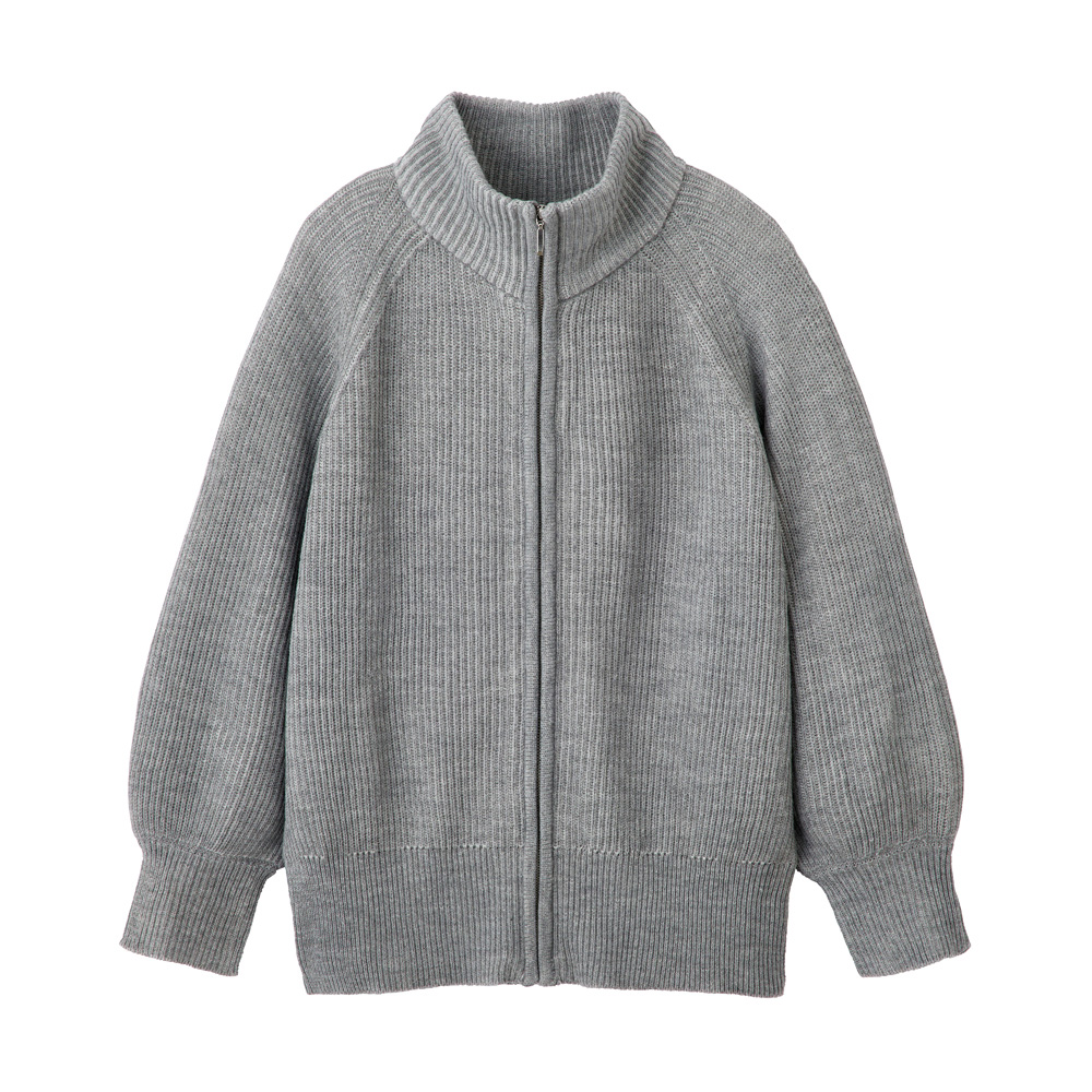 GUNZE（グンゼ） リブ編みニット ブルゾン 秋 冬 レディース ゆったり