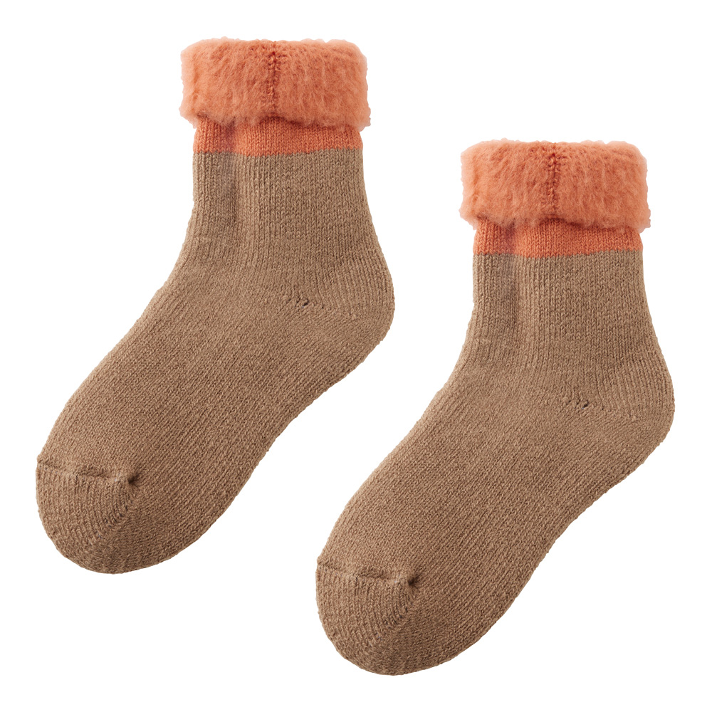 UCHI-COLLE（ウチコレ） グンゼ ルームソックス 裏起毛 無地 折返し