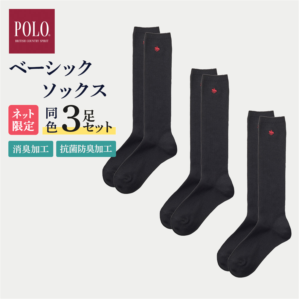 POLO BCS（ポロ・ビーシーエス） グンゼ スクール ソックス 36cm丈