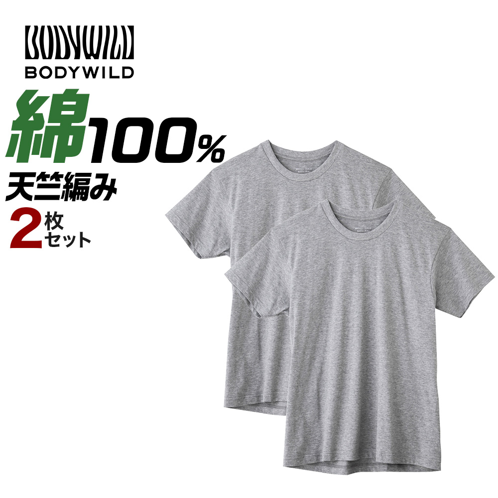 グンゼ GUNZE ボディワイルド BODYWILD Tシャツ 2枚組 メンズ 丸首 クルーネック 綿100% 半袖 通年 インナーシャツ 肌着｜gunze｜04