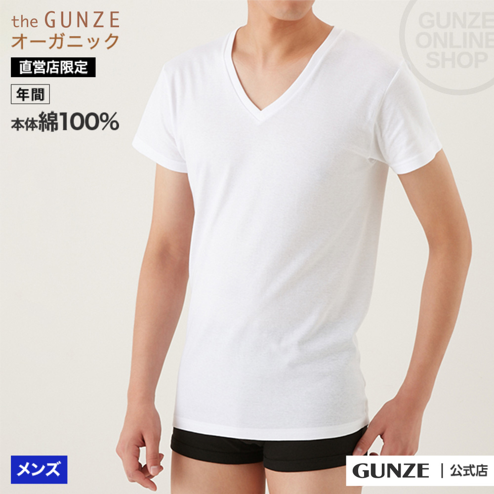 グンゼ インナー 半袖 メンズ 綿100% 肌着 Ｖネック Tシャツ the GUNZE BASIC...